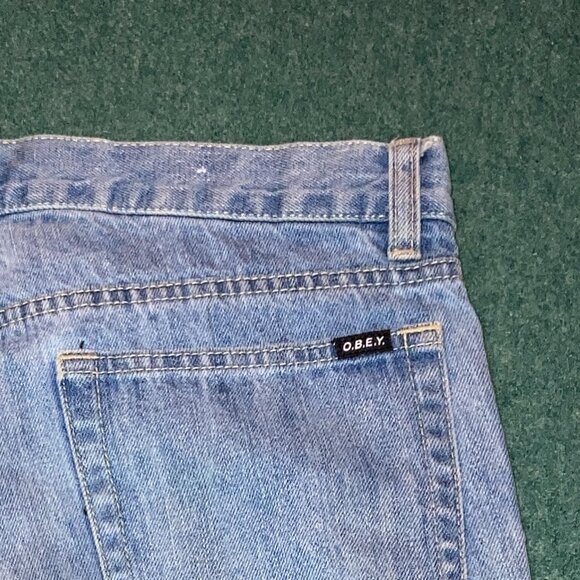Obey Men's Light Blue Relaxed Denim Jeans Size 34X28 - Picture 3 of 5